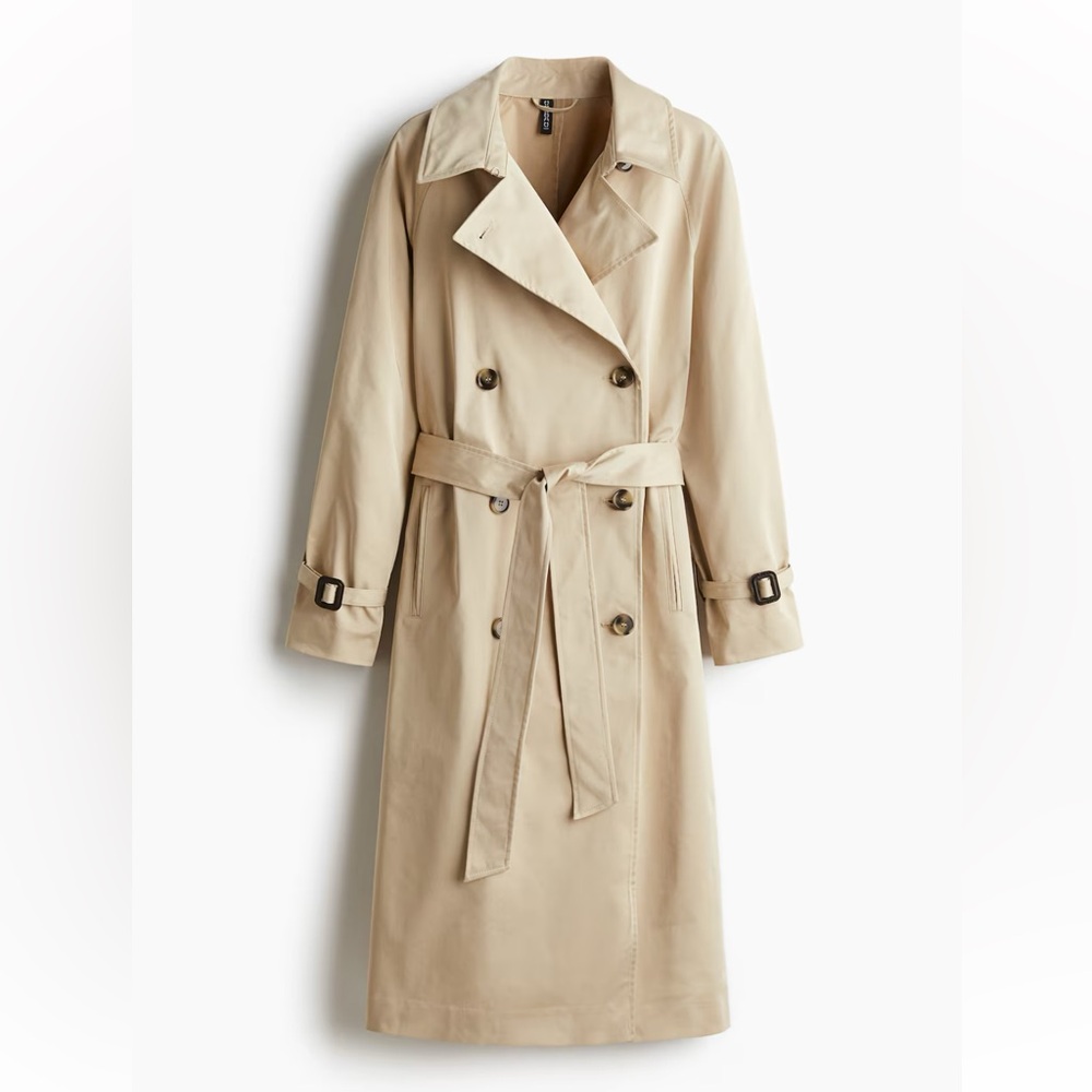 NEW NWT SPRING TRENCH COAT TWILL SMALL LEIGHT BEIGE